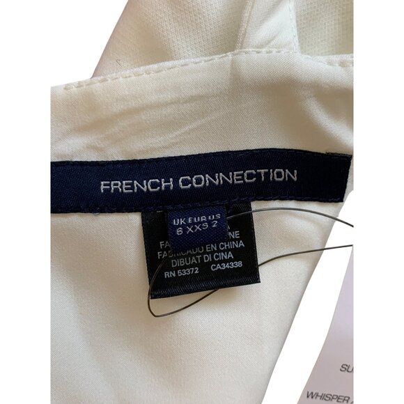 French Connection Whisper Xover Halter Neck Dress Style 71MZV Summer White Size - Picture 3 of 9